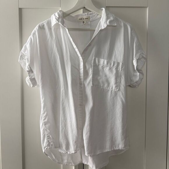 CLOTH & STONE White Short Sleeve Button down shirt | Size Small - Picture 1 of 4
